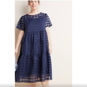 eri + ali navy midi dress with matching slip. Size L